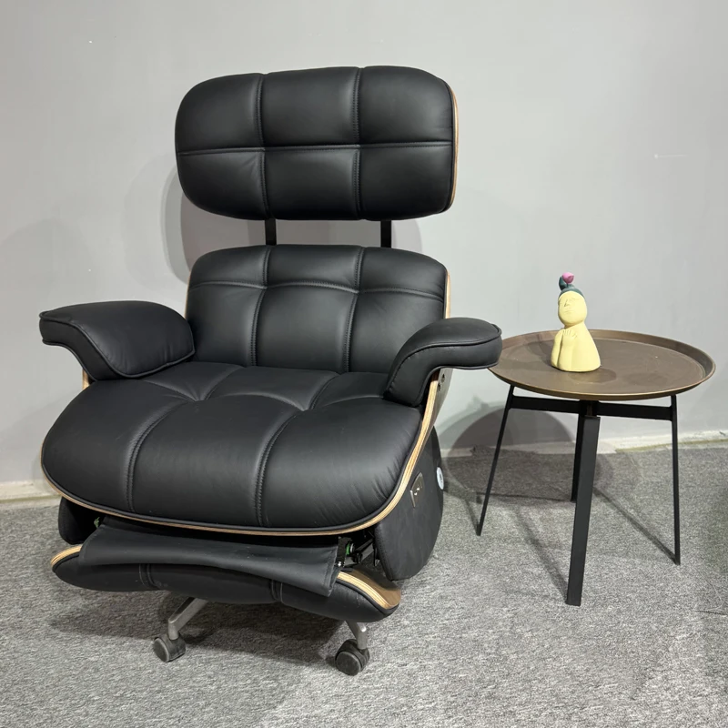أحدث تصميم كرسي مكتب منزلي كهربائي حديث كرسي رفع دوار من الجلد الطبيعي