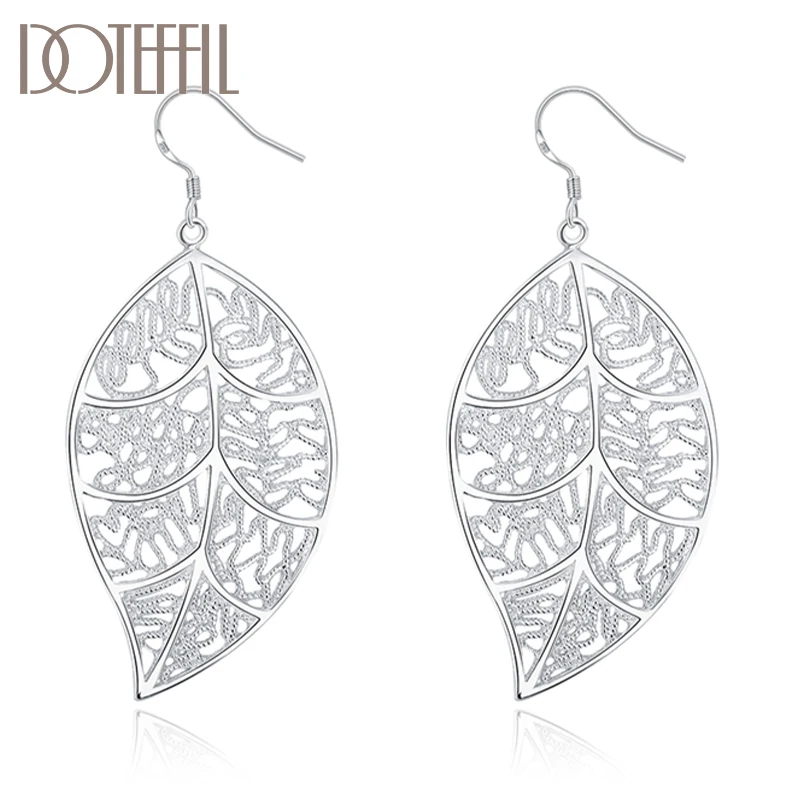 Schöne Blätter-Ohrringe Street Fashion Schmuck Silberfarbene Ohrringe Elegante Damen-Weihnachtsgeschenke