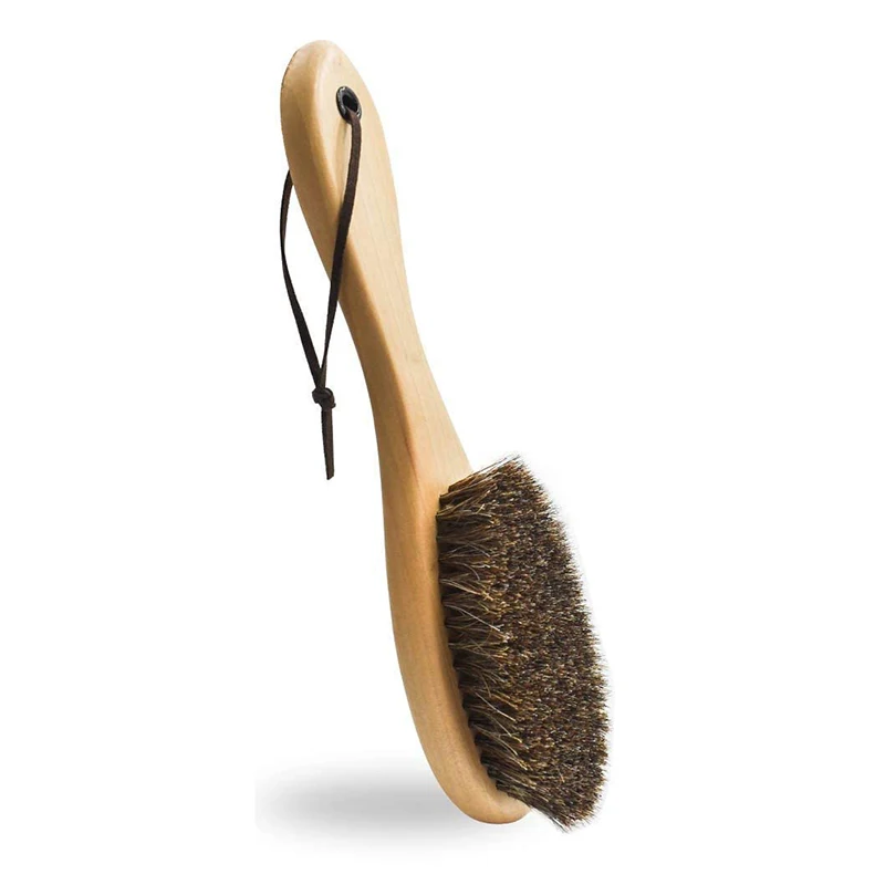 All Horsehair Long Handled Brush Shoe Brush Elastic Horsehair Shoe Brush Degreasing And Polishing Brush Suit Cleaning Brush