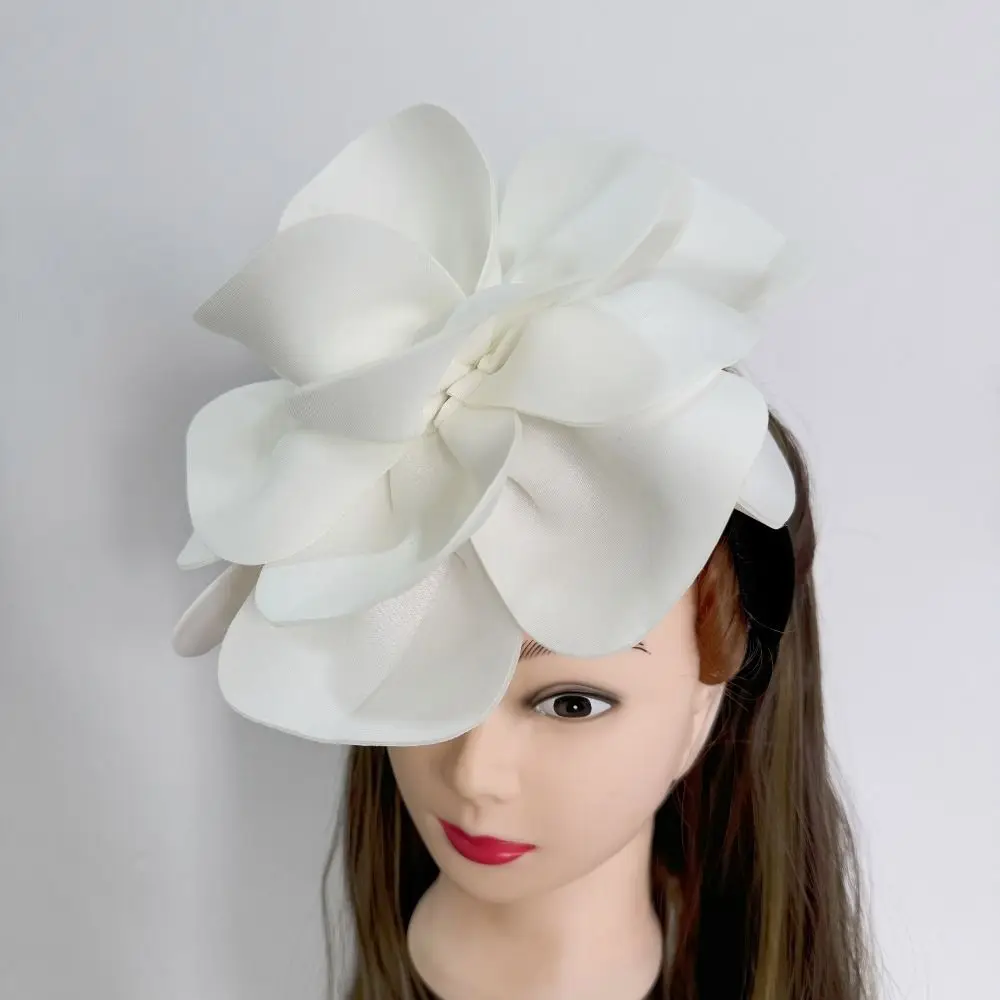 Exquisite Large Rose Flower Headband Sweet Elegant Oversized Flower Headpiece Formal Hat Top Hat Masquerade Hair Band Dance Show