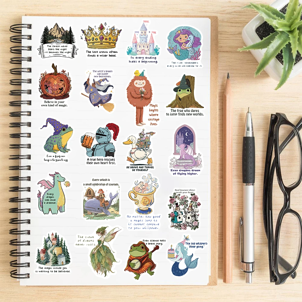 50 قطعة ملصق حكاية خرافية ملهمة دفتر مقاوم للماء دراجة نارية حقيبة الموضة كمبيوتر محمول صورة فنية ملصق حديث ﻿