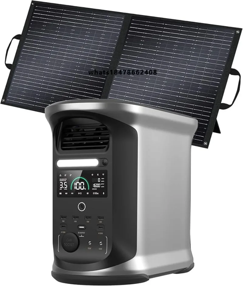 1500 watt power station 100 watt solar panel 2400 watt/1462 wattiron  battery wave 4 AC power sockets 1 hour fully charged APP