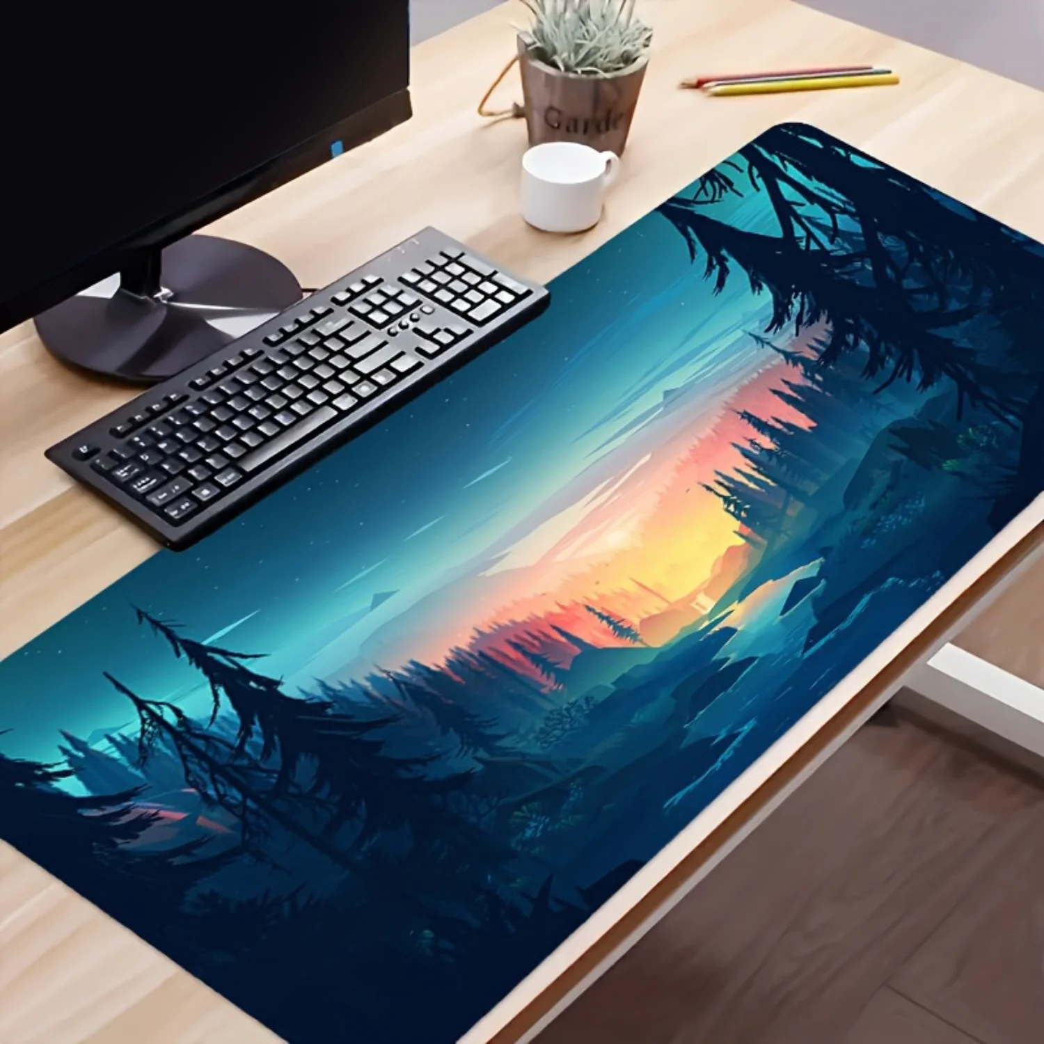 

Коврик для стола Genki Forest, большой игровой коврик для мыши, коврик для клавиатуры, нескользящий коврик для компьютера, подарок, игровая клавиатура и коврик для мыши, геймер B