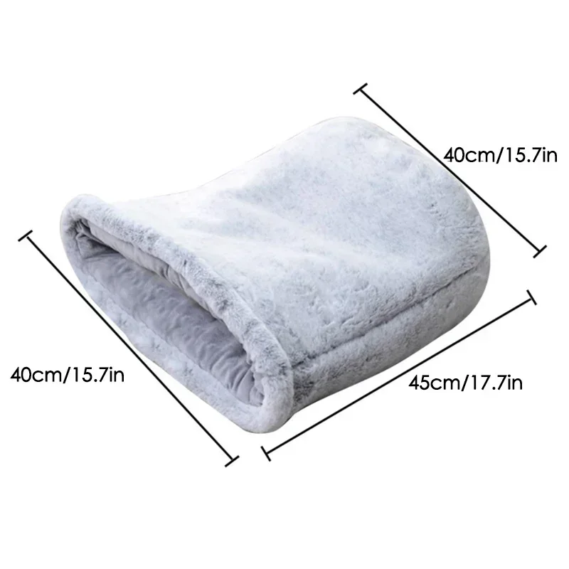 Pet Cat Burrow Bed Winter Soft Warm Plush Nest Thickened Sleeping Bag Puppy Kitten Sofa Cushion Set Pet Supplies