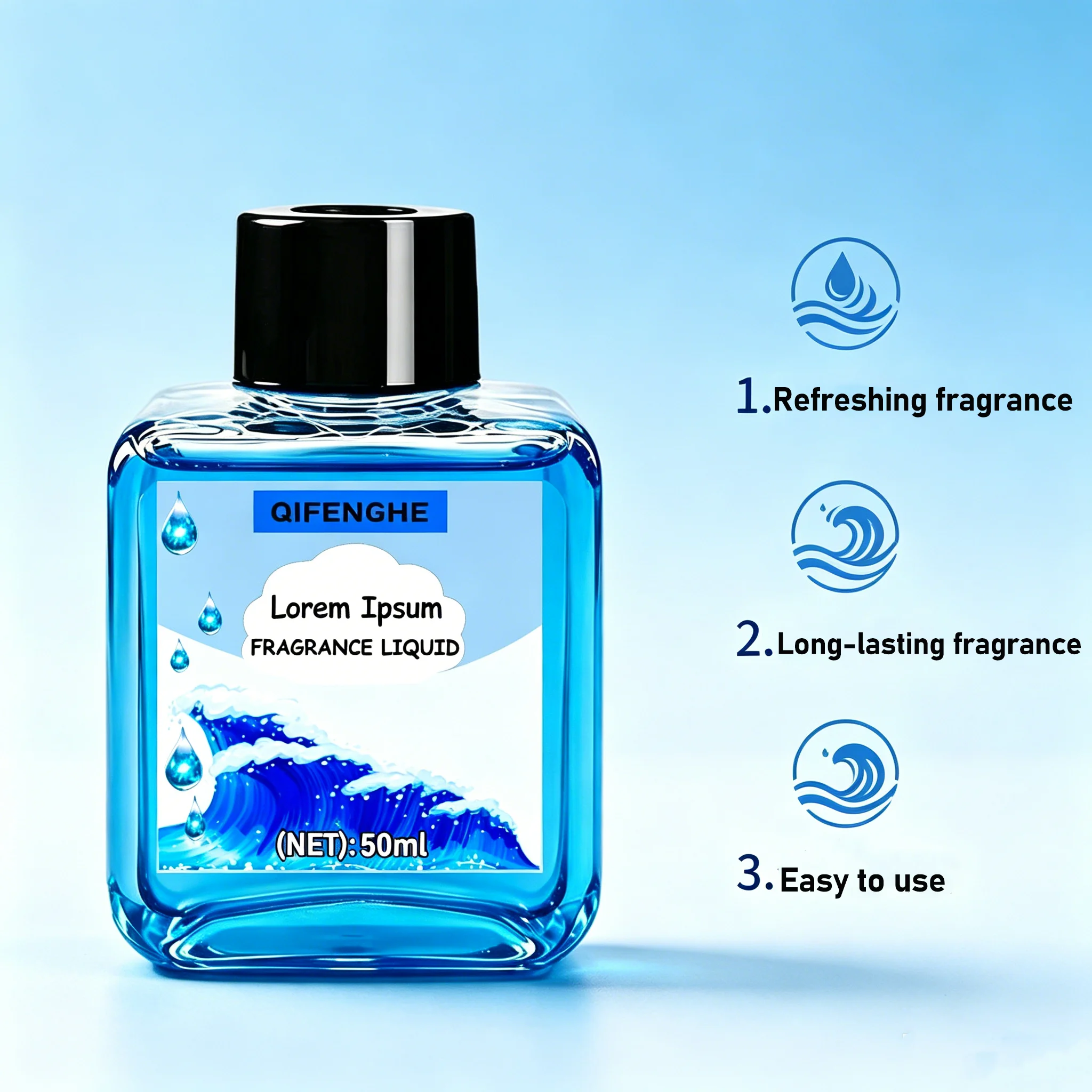 Blue Ocean Fragrance Liquid 50ml Natural Marine Extract Ocean Breeze Scent Odor Neutralizer Break Down Smoke Mildew Toilet Plast view 4