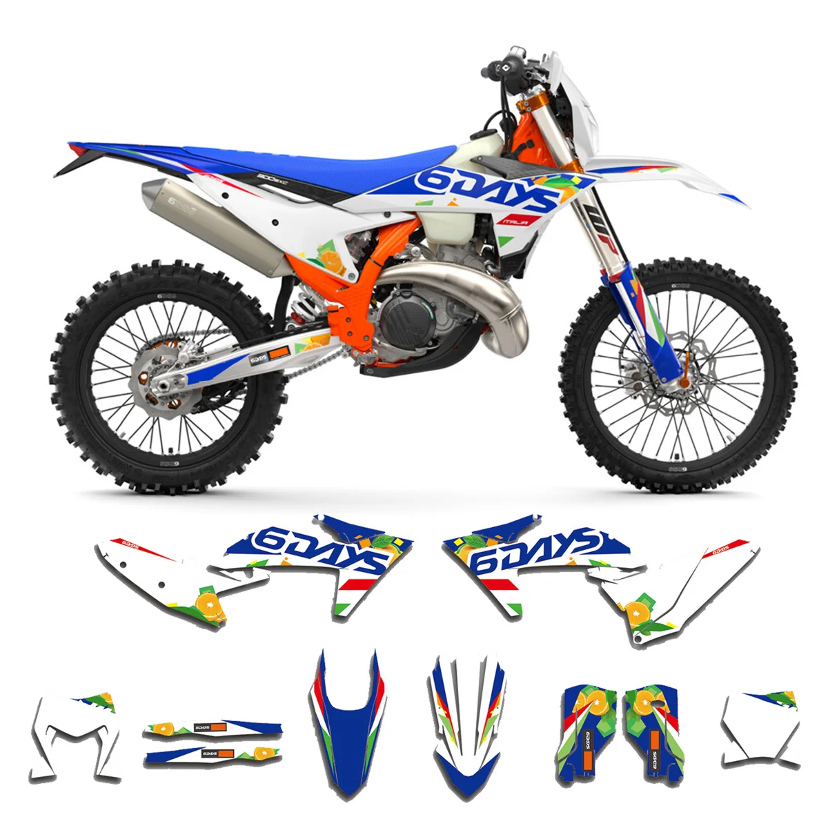 

Для KTM 1998-2026 EXC EXCF XCW SX SXF XC XCF Six Days 150 200 250 300 350 400 450 Комплект графических наклеек Enduro Range