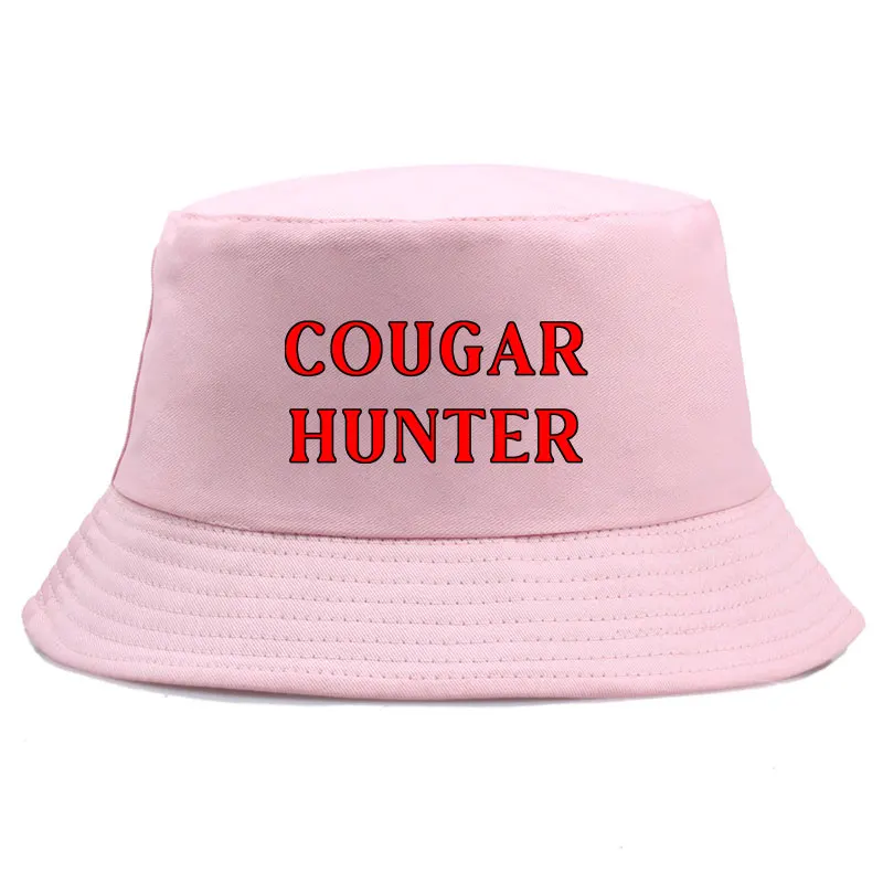 Cougar Hunter Bucket Hat Funny Retro Vibes Y2K Printed Sun Hat for Men Women Bold Statement Festival Party Streetwear Cap