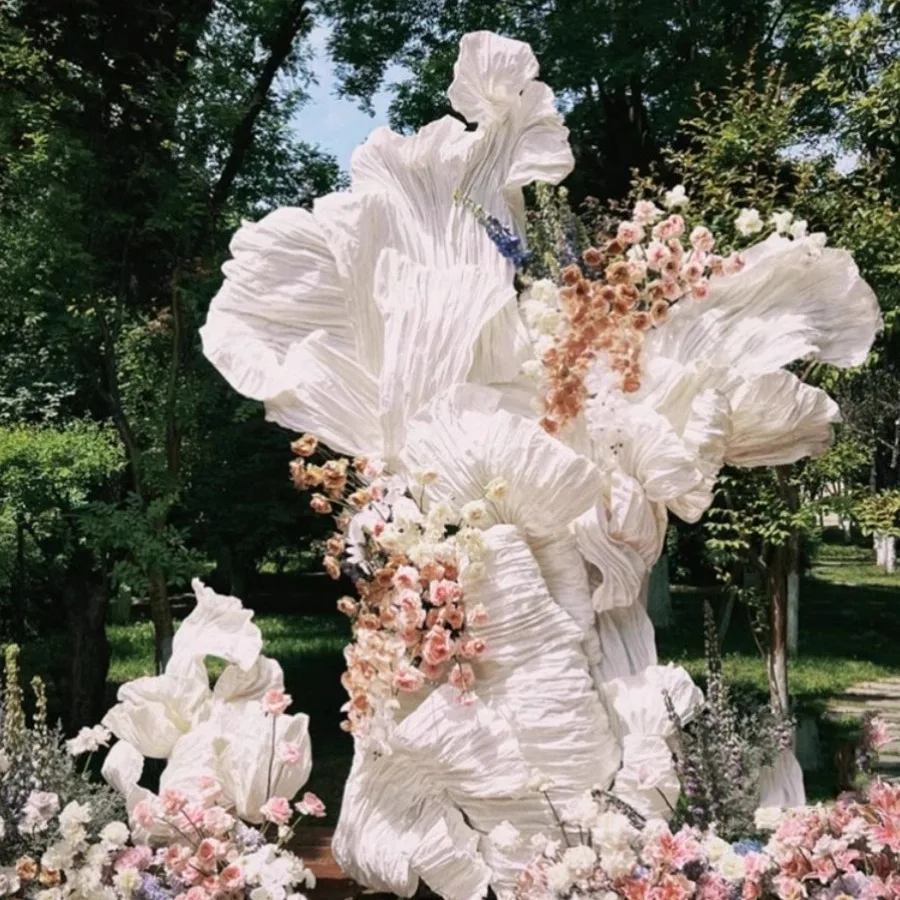 Hand-kneaded paper material petals Giant paper flower Large wedding pleated shape Decorative background flower