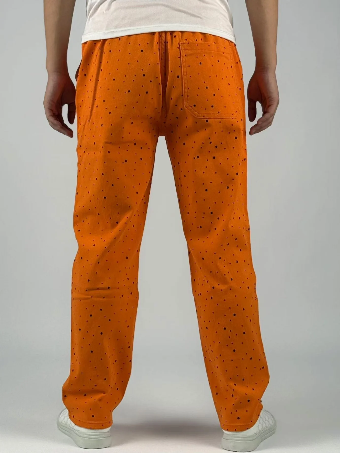 KING JEANS Marca Y2K Arancione Multi-Generazione Elastico in Vita Gamba Diritta Allentata Stile Alla Moda e Versatile
