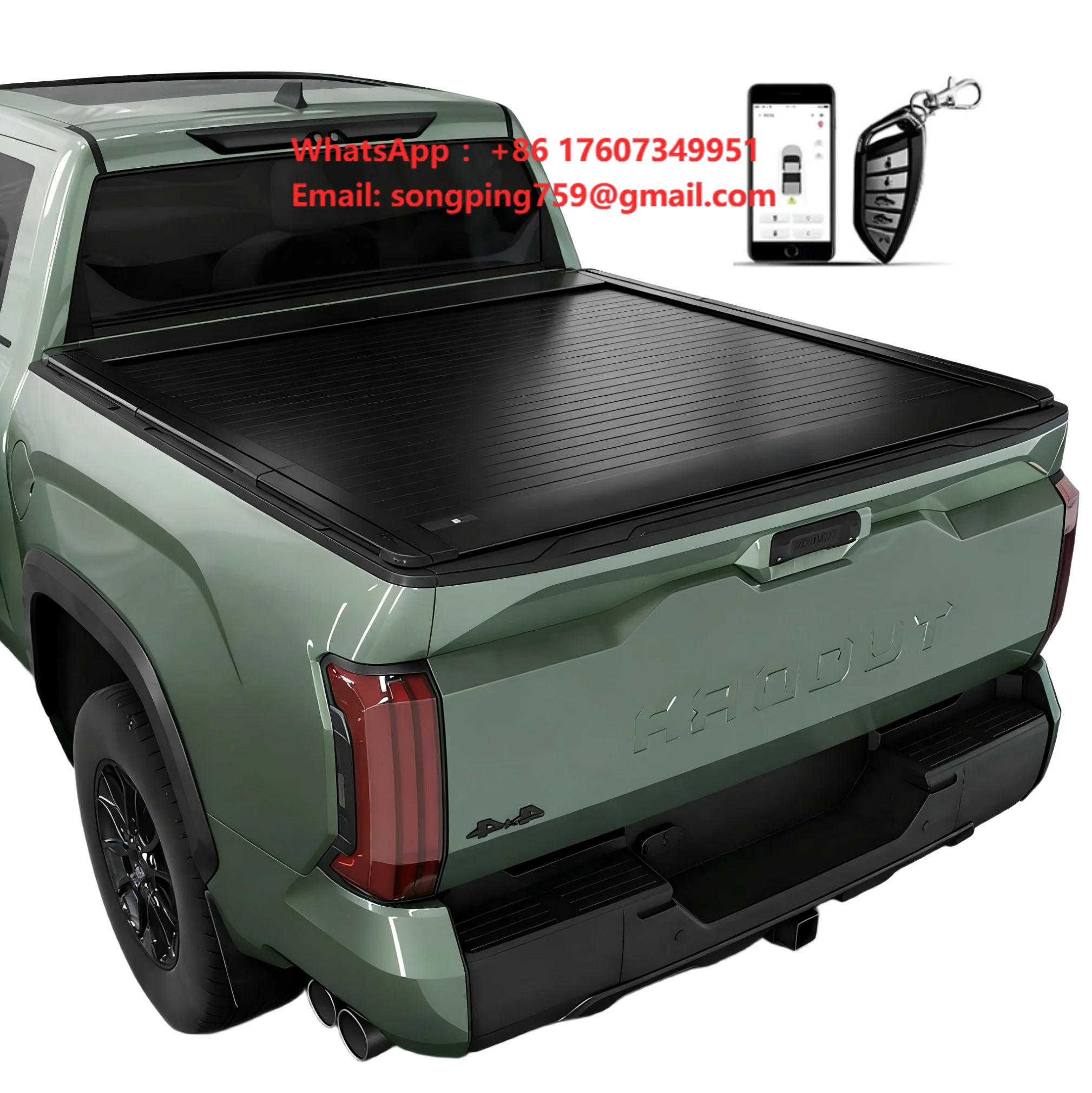 

Pickup Truck Accessories Electric Aluminum Alloy Retractable Roller Shutter Type Cargo Box Cover Black Toyta Tundra 6.5ft 2015+