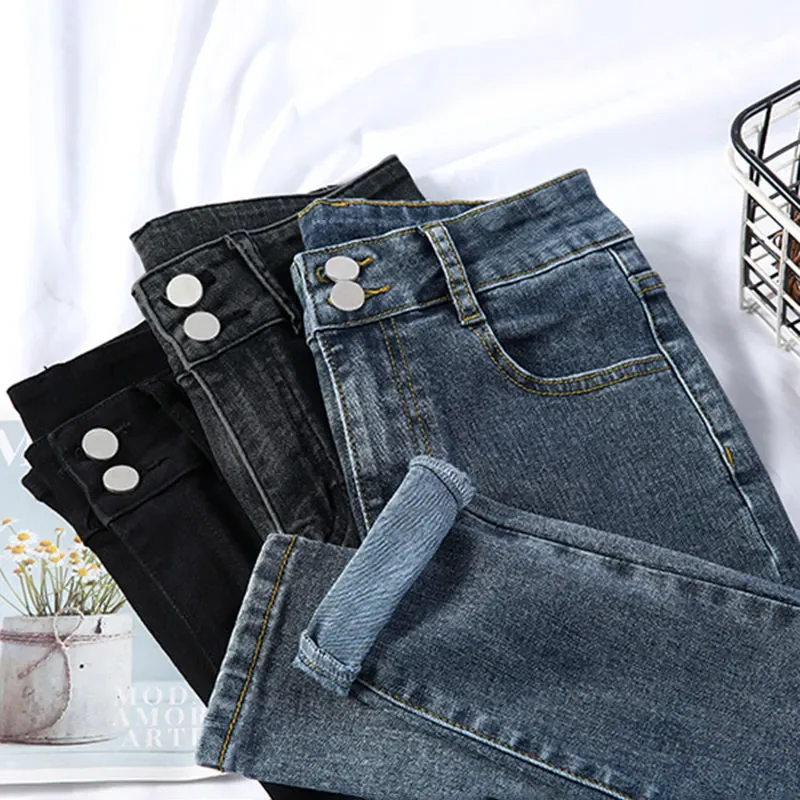 Vintage Skinny Stretch Pencil Jeans Women Casual High Waist Streetwear Denim Pants Spring Fall Vaqueros Korean Kot Pantolon New