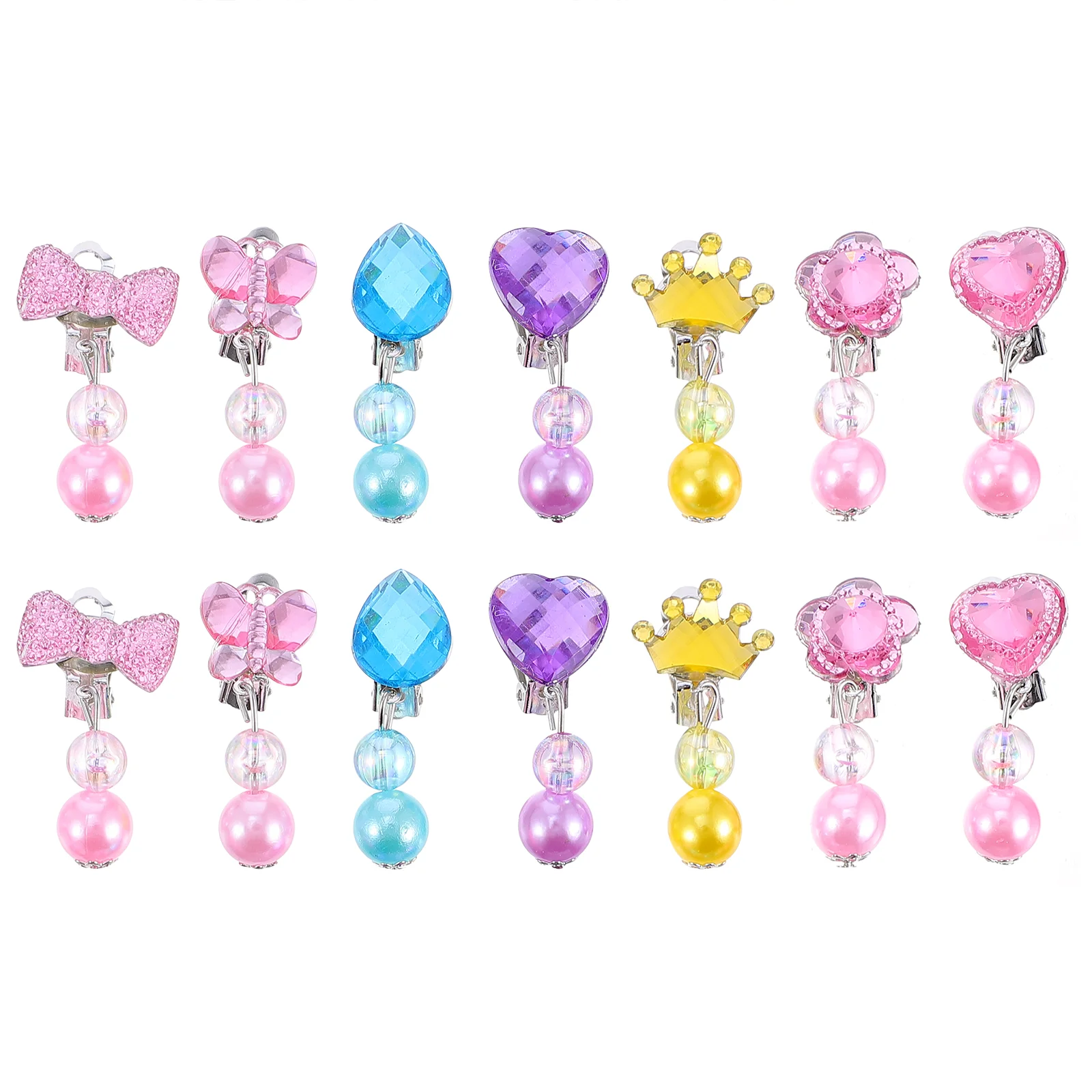 Children's Earrings Pretend Play Adorable for Girls Stylish Drops Matching Fashionable Jewelry Supplies Resin Lightweight Hoops