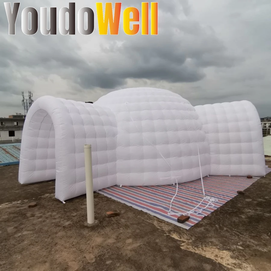 Korting Promotie Op Maat Wit Honing Gehuisvest Afgewerkt Opblaasbare Koepel Tent 5 Meter In Diameter Drie Deur Gebruikt Voor Feesten