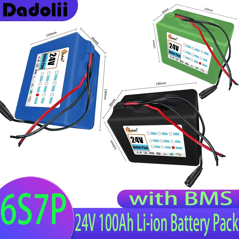 

2024 Original 24V 100Ah Lithium Battery - 6S7P Rechargeable Scooter Battery with BMS & Custom Plug | 100% Brand New