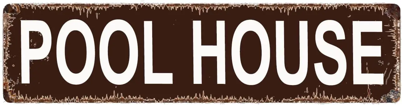 Pool House Sign - Swimming Pool Bath Bathroom Showers Restroom Towels Swim Rustic Street Sign or Door Name Plate Plaque Home Pub