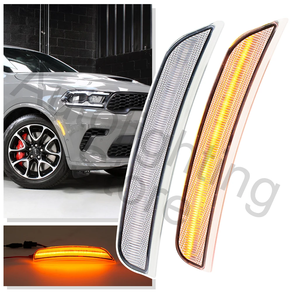 

2PCS Dodge Durango Fender Side Marker Light Turn Signal Lights Compatible with 2021 2022 2023 2024 Vehicle Accessory kit