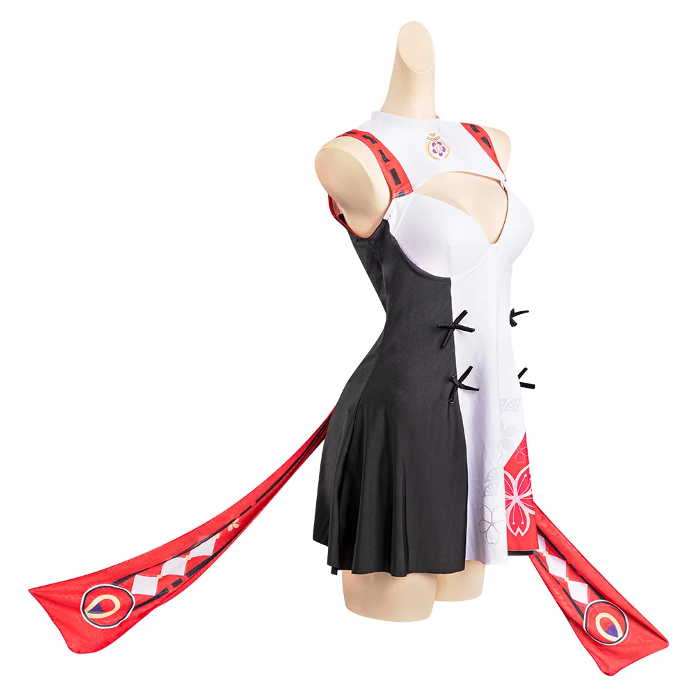 Yae Miko Cosplay Traje para Mulheres, Genshin Impact Game, Maiô, Vestido, Roupa de Banho, Dia das Bruxas, Carnaval, Festa, Traje de RPG