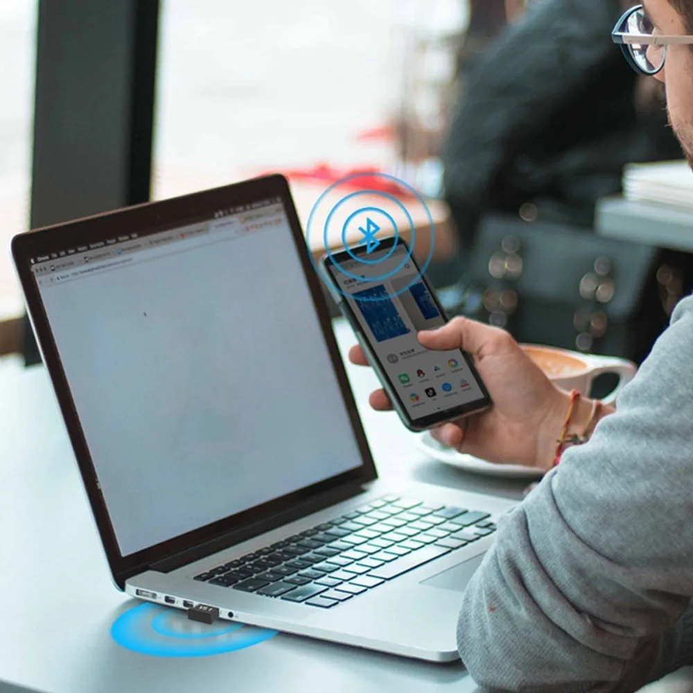 جهاز إرسال بلوتوث USB محول لاسلكي بلوتوث 5.3 استقبال الصوت USB بلوتوث 5.3 محول محول لاسلكي