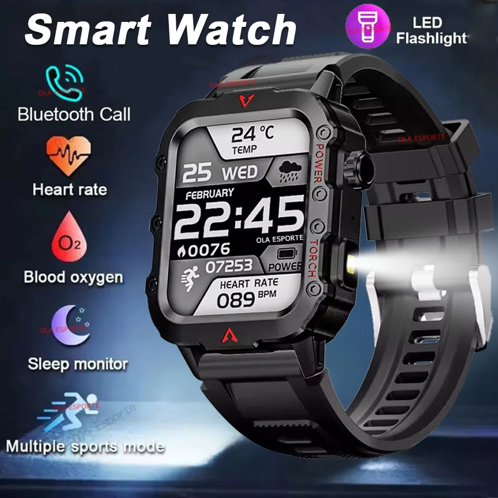 2025 New LED Men's Smartwatch GPS Bluetooth Talking Smartwatch Multi Sport Mode Health Monitoring Military Outdoor Smart Watch
