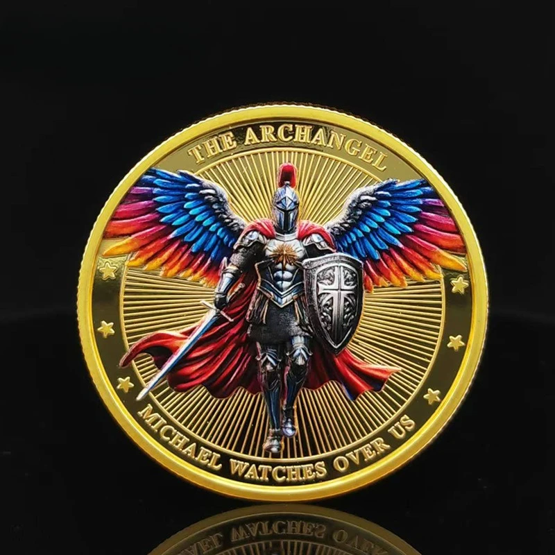 Saint Michael Angel Souvenir Coin Wings Knight Warrior Collection Coin Challenge Coin Commemorative