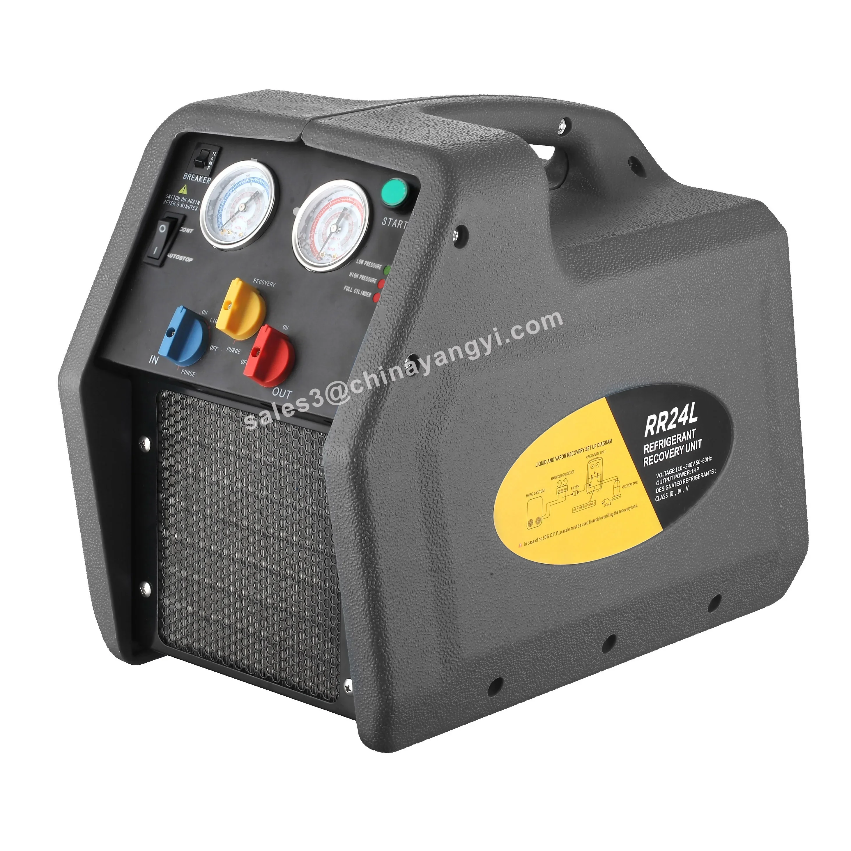 

Car Air Conditioning Refrigerant Recovery and Recharge Machine RR24L Gas Refrigerant Recovery Unit for R32 R410A R134a