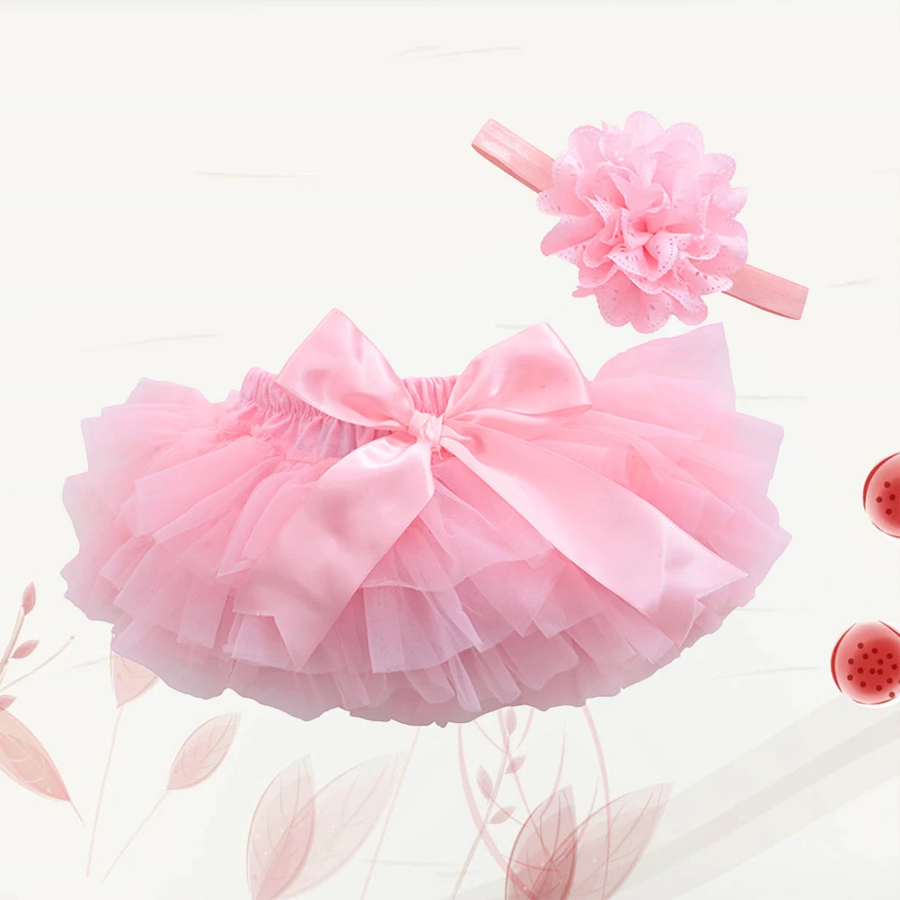 

Cute Gray Tutu Skirt Baby Girl Newborn Dress Headdress Lantern Pants Photo Props Easy Wash Cold Water Satin Elastic