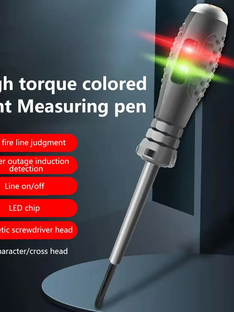 Stylo testeur de tension intelligent, test d'induction AC sans contact, crayon de test, voltmètre, détecteur de puissance, tournevis électrique, indicateur