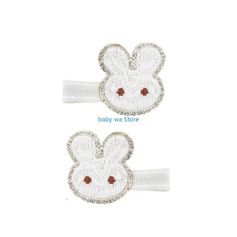 لطيف مطرزة أرنب مقاطع الشعر عقد قوي دبوس الشعر موضة إكسسوارات الشعر للأطفال أطفال أغطية الرأس الأنيقة 4XBD #3