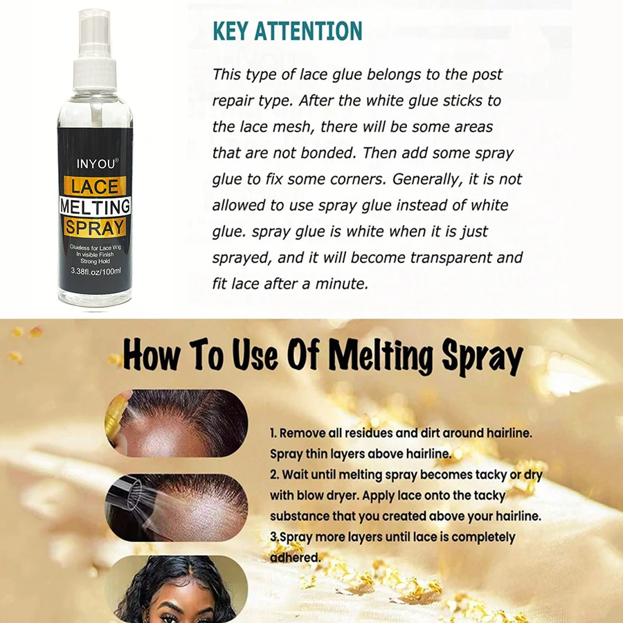 100ML Lace Wig Melting Spray for Strong Hold