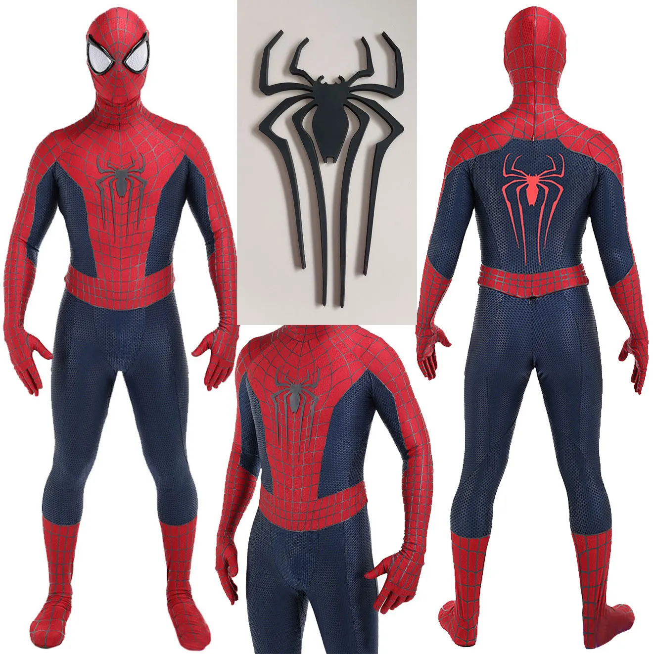 3D LOGO The Amazing Spiderman Cosplay TASM1 Costume Superhero Spandex Zentai Bodysuit Garfield Amazing Outfits Halloween Costume