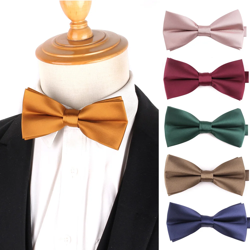 

Elegant Woven Solid Color Bow Tie Perfect Plain Bowties for Wedding Groom Groomsmen and Daily Formal Occasions Classic Accessory