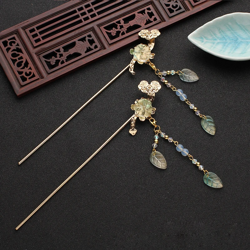 Chinese Style Hand-Made Hairpin Ancient Costume Hanfu Headwear Simple Ancient Style Pan Hair Ball Hair Accessories For Women