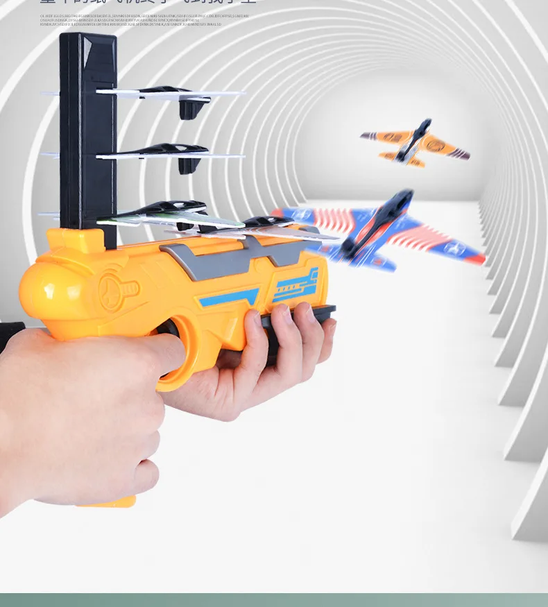Foam Plane Launcher Bubble Airplanes Glider Hand Throw Catapult Plane Toy for Kid Guns Aircraft Shooting Game Toy Christmas gift