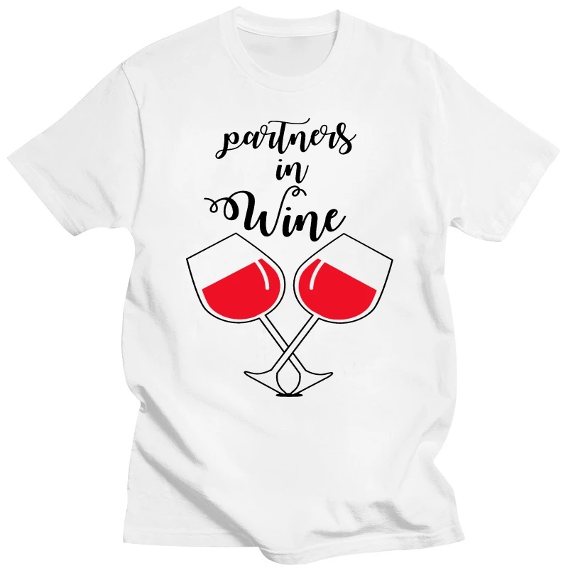 Partners In Wine Two Beautiful Glasses Of Red Wine Men'S T Shirt Pour Hommes Round Neck Men Top Tee 035580