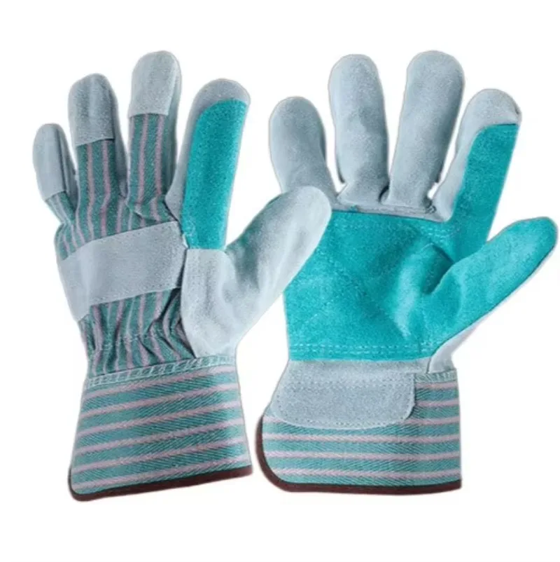 10.5 Inch Bovine Split Leather Work Gloves, Palm Reinforced