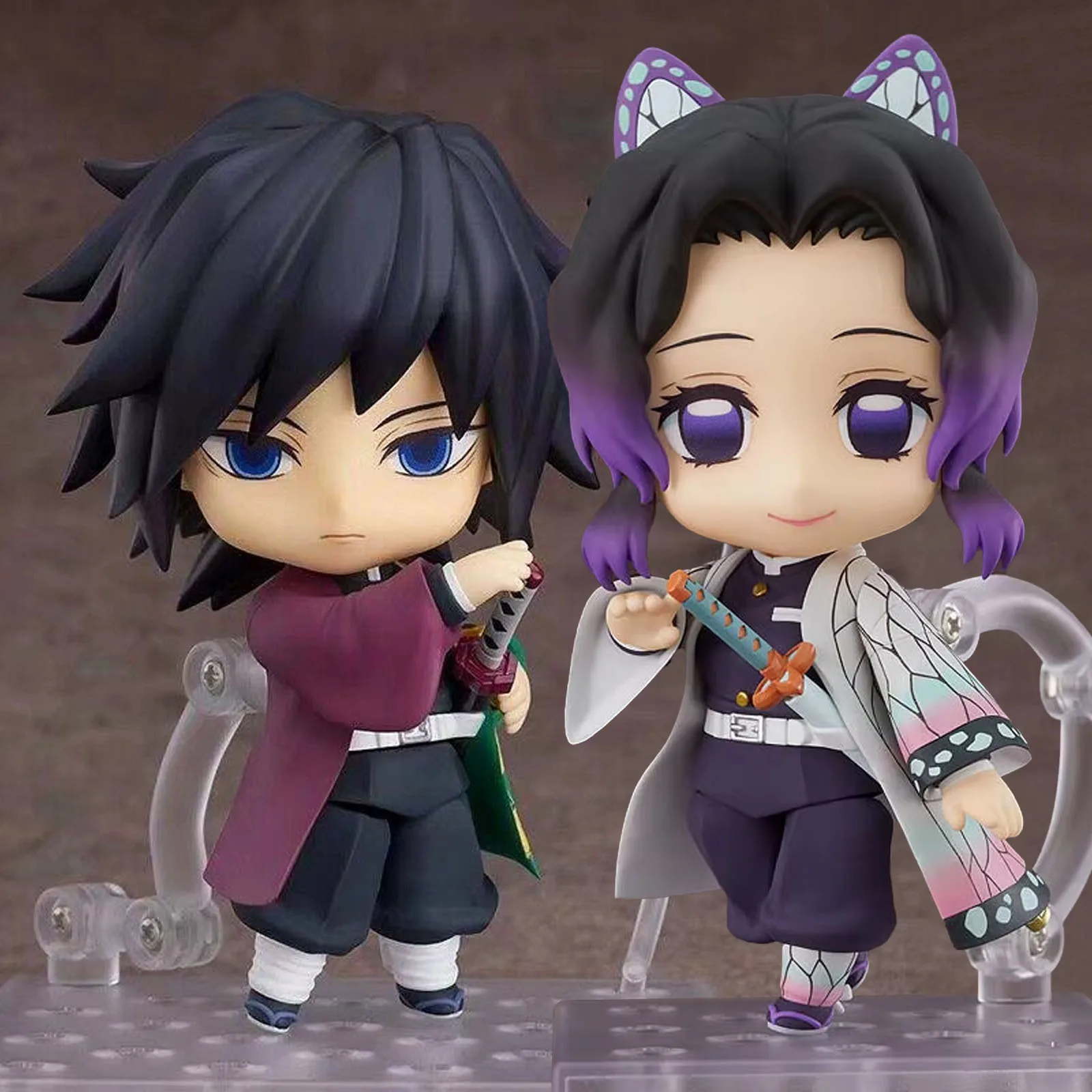 Figuras de Acción Nendoroid Q Version 1408/1655 Kochou Shinobu Giyuu Tomioka, con Rostros Intercambiables, Modelo de Anime, Coleccionable de Escritorio, Regalo
