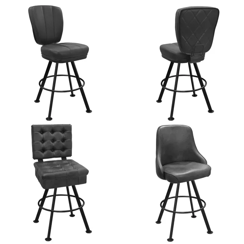Modern Black and White Metal Dining Chair Stool for Hotel Restaurant Cafe Nightclub Bar Casino Furniture