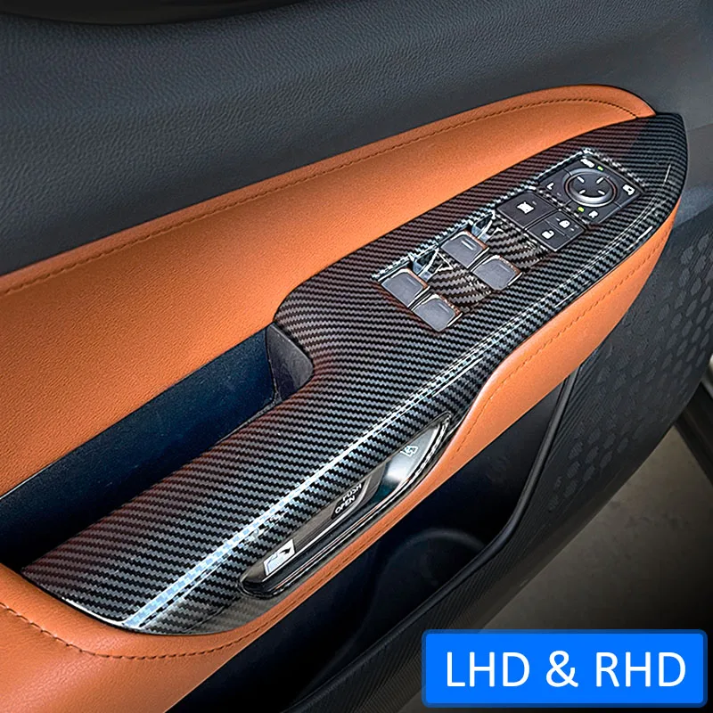 Carbon Fiber Interior Door Window Control Panel Cover Stylish For Lexus NX250 NX350 NX450h+ 2022 2023 2024 2025 2026