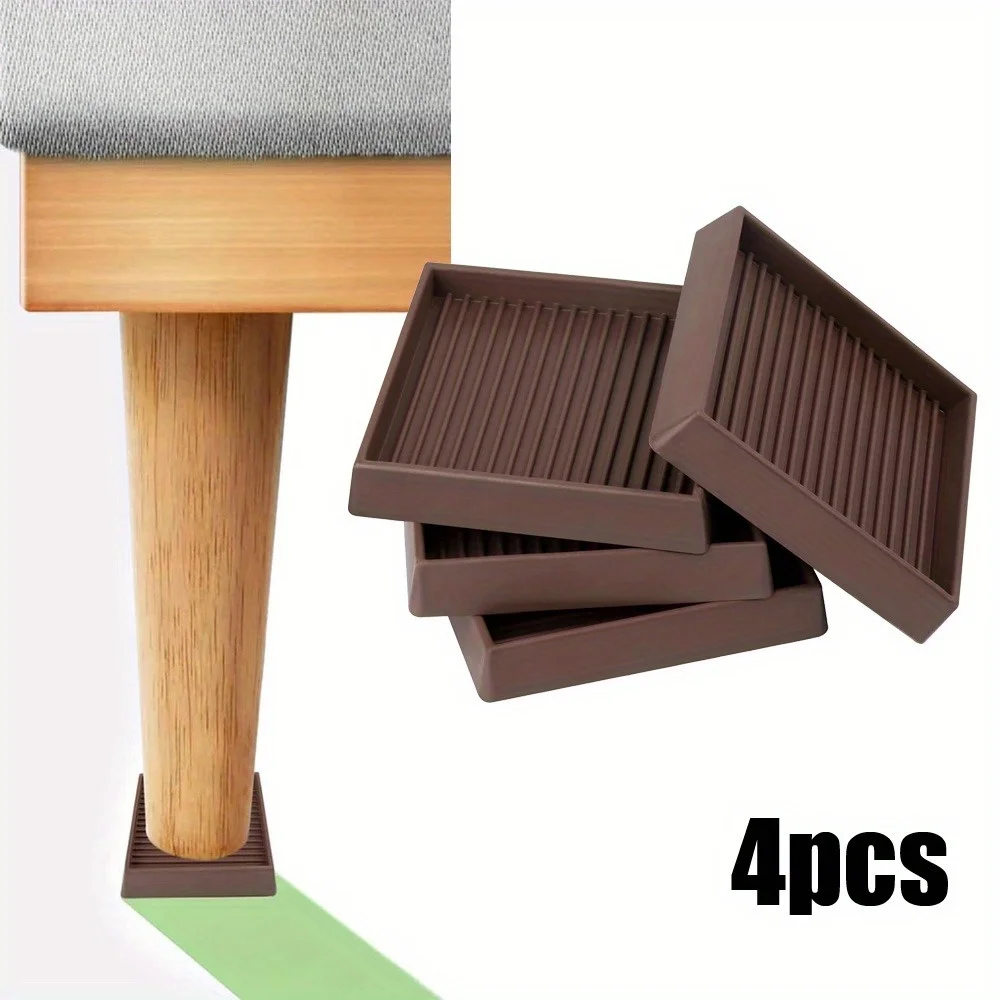 

4pcs Hardwood Floors, Rubber Bed Stoppers to Prevent Sliding, Furniture Coasters for Protecting Floors Scratches Reduce Noise