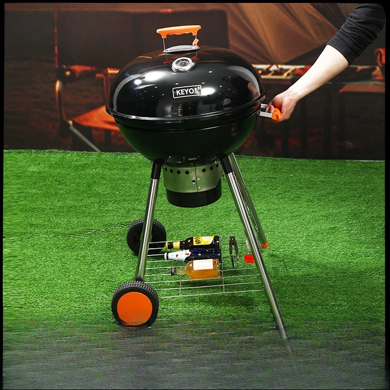 KEYO Brand Spot Household Barbecue Grill Outdoor Portable Charcoal Barbecue Grill Bright Enamel 22 Inch Apple Stove