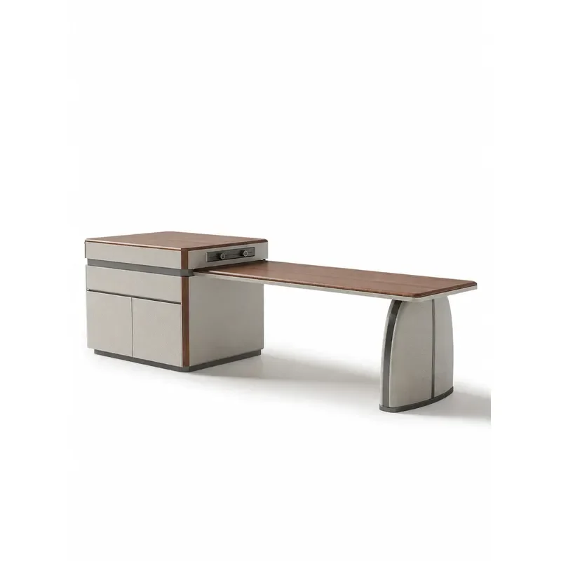 Black Walnut Island Dining Table Integrated Dual Purpose Large Board for Restaurant and Home Kitchen Furniture