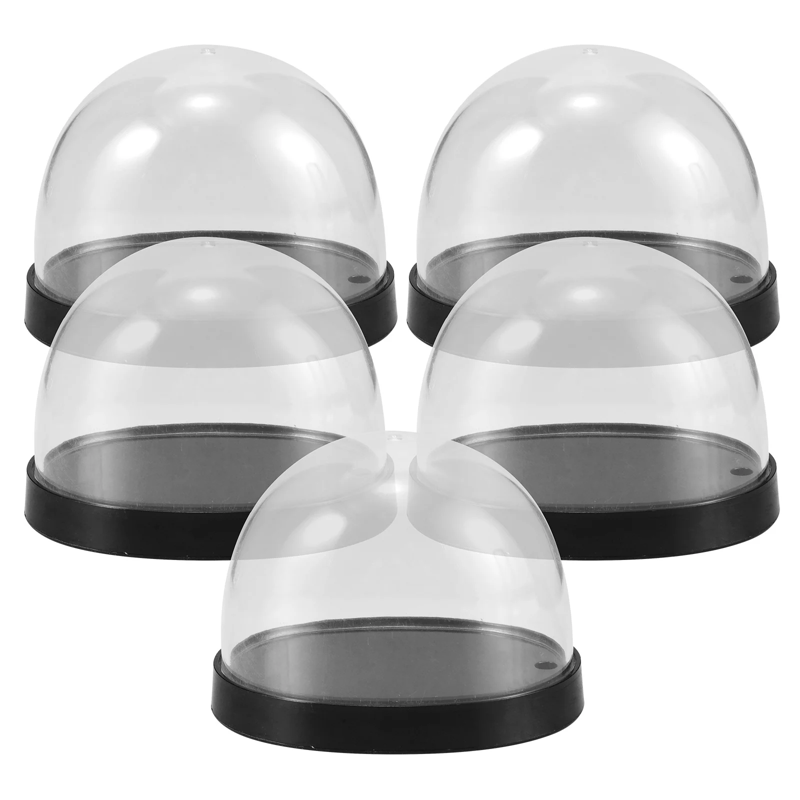 

5 set Glass Cloche Dome Clear Plastic Display Case With Base For Vase Flower Arrangements Micro Landscape Showcase Plant Display