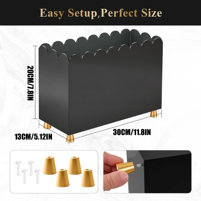 Office Desk Magazine Rack Acrylic Literature Holders Stand with Vertical File Filing and Scalloped for Study