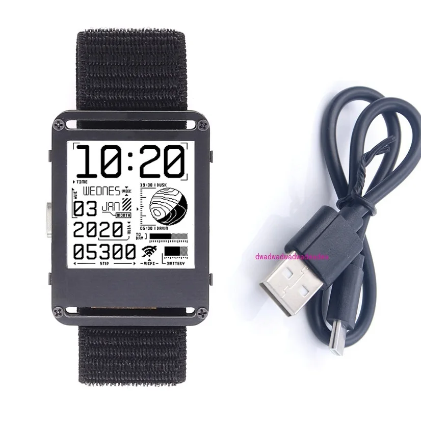 

1PCS ESP32 Smart Watch ESP32 E-Watch TYPE-C WIFI Bluetooth Programmable Watch E-Paper Watch For arduino ESP32 Module Board diy