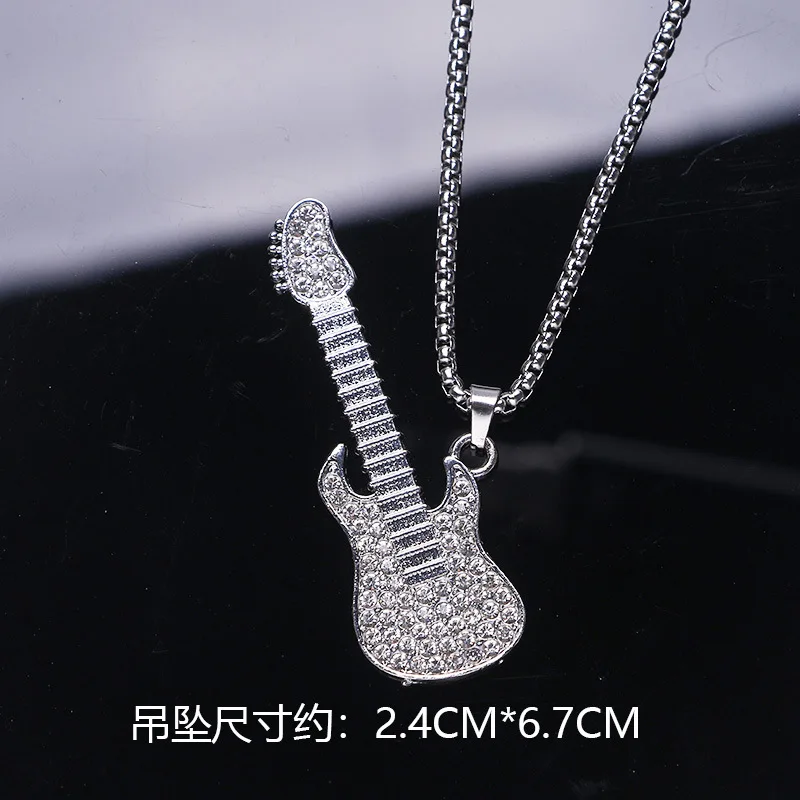 

Stainless Steel Cute Diamond-Studded Pendant Necklace Trendy Hip-Hop Pendant for Women and Men Long Sweater Chain
