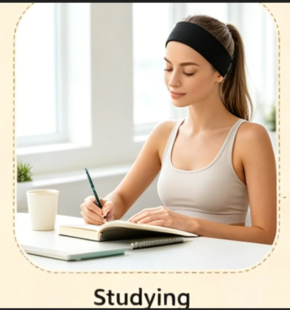 Women Black Elastic Yoga Headband Soft Non-slip Sweatband Face Wash Makeup Sports Headscarf Autumn Winter Outdoor College Party Travel Hair Accessories
