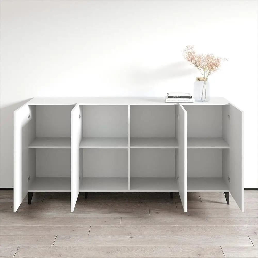

Буфет 4D, 75 см (ширина) x 32,3 см (высота) x 15,7 см (глубина), из инженерной древесины, белого цвета.