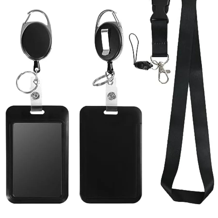 Retractable ID Badge Holder with Breakaway Lanyard, Heavy Duty Badge Reel, Detachable Keychain, Cruise Ship Cards Holder, for N