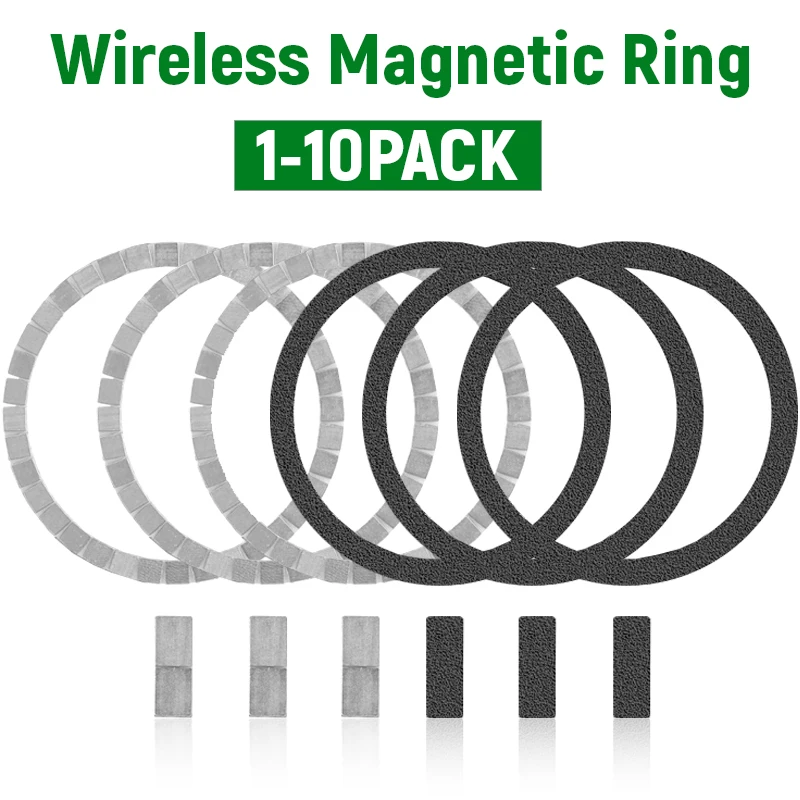 1-10PCS Magnetic Metal Ring for Magsafe Wireless Charging Magnet Iron Sheet Sticker Ultra-Thin Circle Patch for Apple IPhone 15