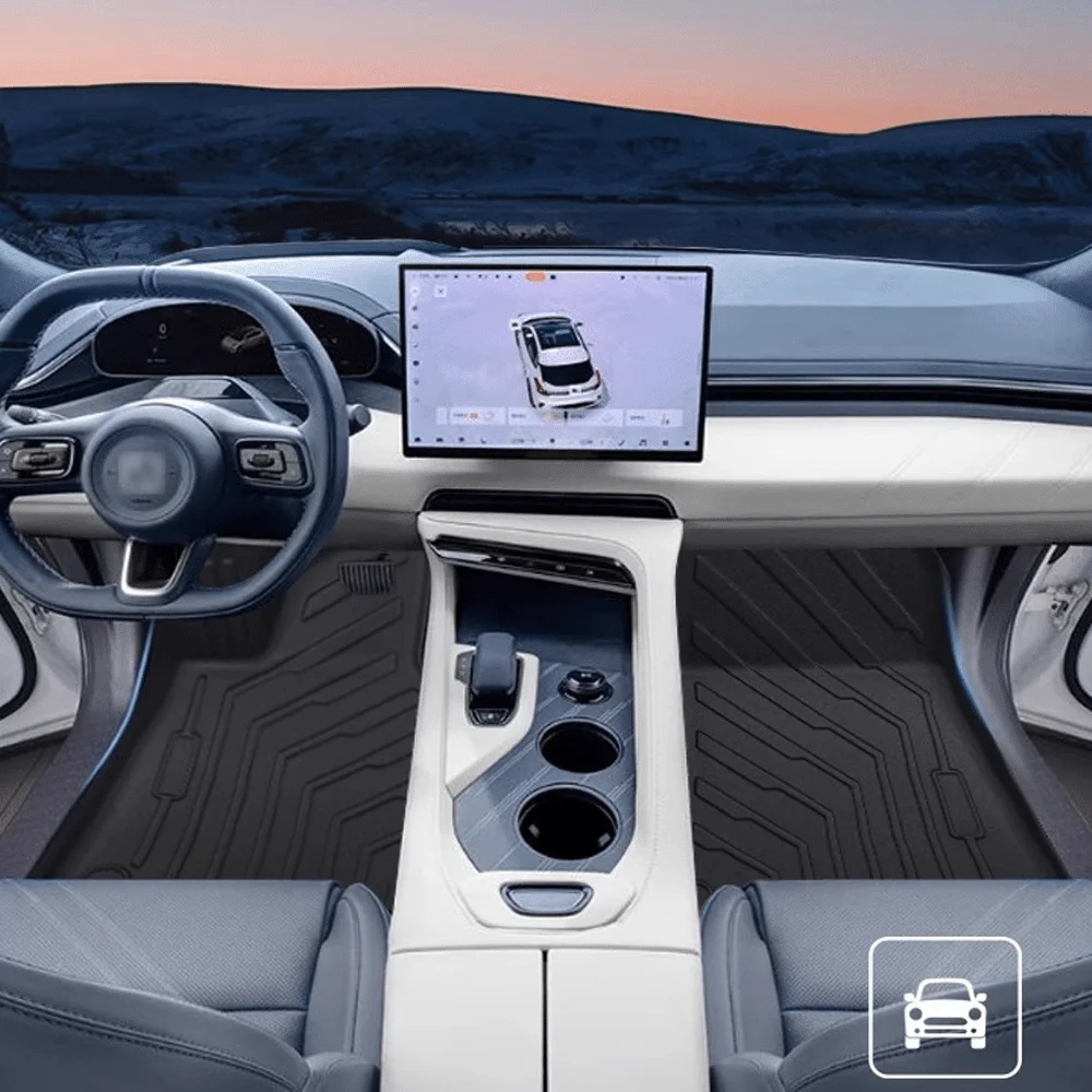 

For ZEEKR 001 2023-2024 Car Floor Mats Cargo Liner Trunk Mat TPE Waterproof Foot Pad Left Hand Driver All Weather 3D Floor Mats